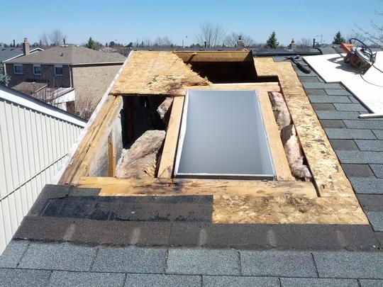 Skylight Replacement: OSB removal